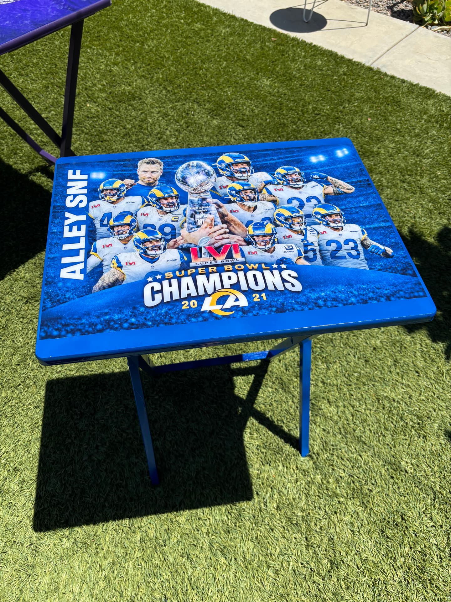 Handmade Rams Super Bowl champions table