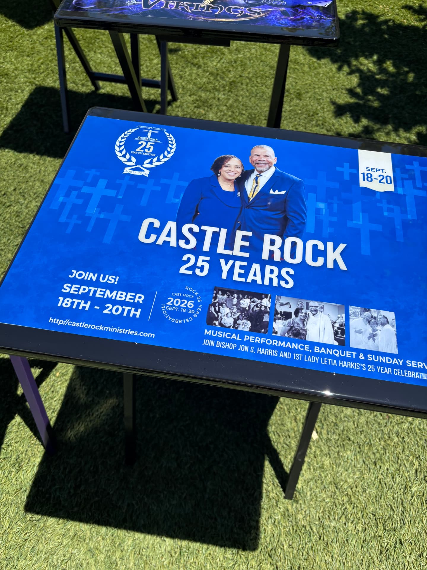 Handmade Castle Rock 25 year celebration table